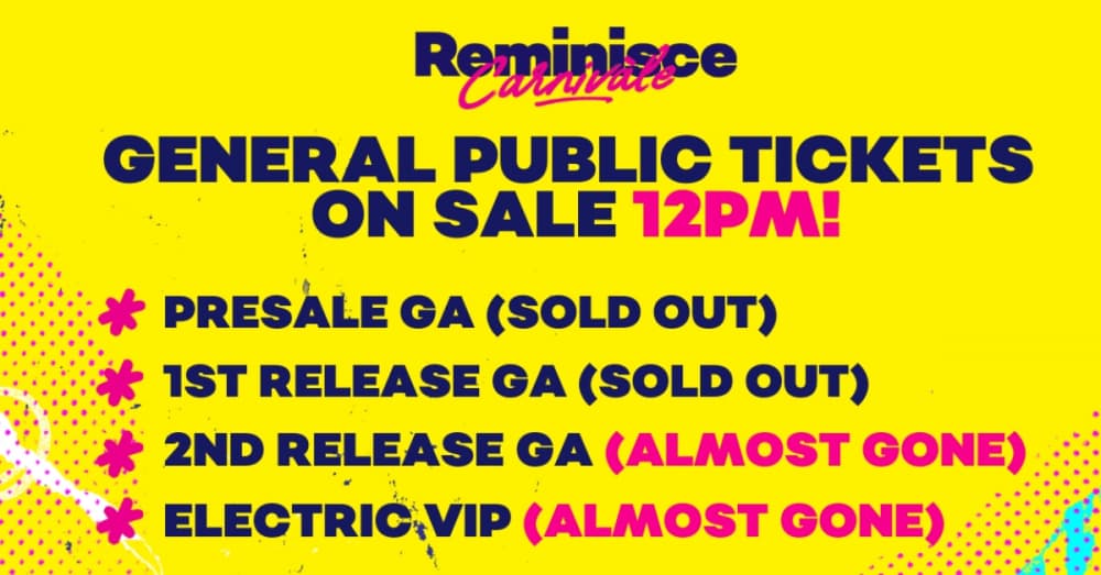 GENERAL PUBLIC ON SALE 12PM FRIDAY