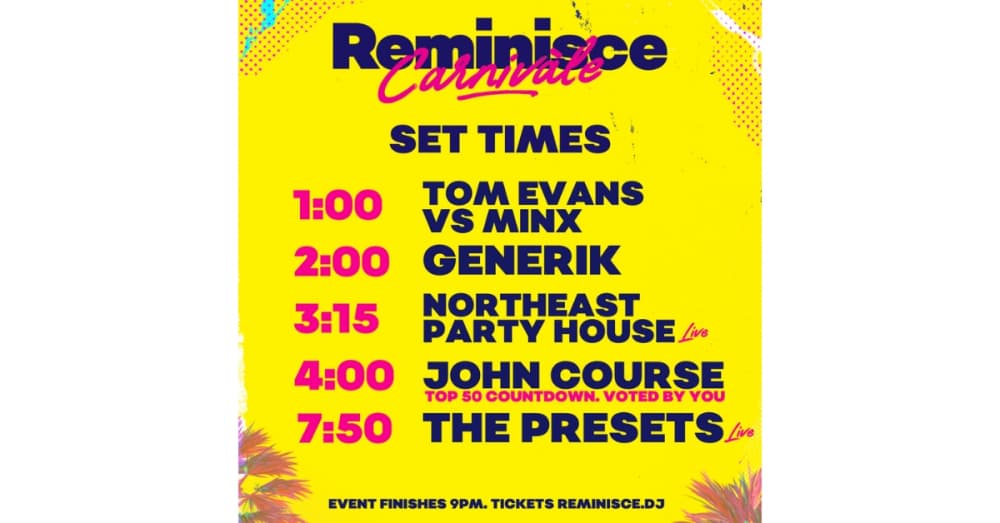 SET TIMES!